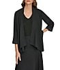 Donna Karan 3/4 Sleeve Open Front Cardigan Jacket - Image 1