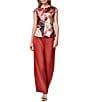 Donna Karan Abstract Geo Burnout Crew Neck Cap Sleeve Top - Image 3