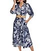 Donna Karan Abstract Print Button Front Shirt Dress, Color:Ink Multi - Image 4