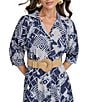 Donna Karan Abstract Print Button Front Shirt Dress, Color:Ink Multi - Image 5