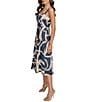 Donna Karan Abstract Print Sweetheart Neck Midi Dress, Color:Tide/Sand - Image 3