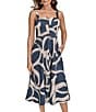 Donna Karan Abstract Print Sweetheart Neck Midi Dress, Color:Tide/Sand - Image 4