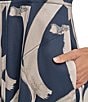 Donna Karan Abstract Print Sweetheart Neck Midi Dress, Color:Tide/Sand - Image 6