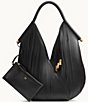 Donna Karan Baldwin Laser Cut Leather Shoulder Bag, Color:Black/Gold - Image 1