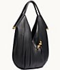 Donna Karan Baldwin Laser Cut Leather Shoulder Bag, Color:Black/Gold - Image 4