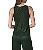 Donna Karan Beaded Geometric Pattern Crew Neck Sleeveless Sweater Tank - Image 2