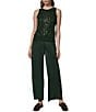 Donna Karan Beaded Geometric Pattern Crew Neck Sleeveless Sweater Tank - Image 3