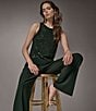 Donna Karan Beaded Geometric Pattern Crew Neck Sleeveless Sweater Tank - Image 4