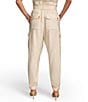 Color:Cream - Image 2 - Belted High Rise Cargo Pants