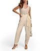 Color:Cream - Image 3 - Belted High Rise Cargo Pants
