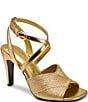 Donna Karan Brooks Strappy Metallic Sandals - Image 1