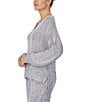 Color:Grey Heather - Image 4 - Brushed Marl Long Sleeve V-Neck Coordinating Sleep Top