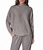 Donna Karan Brushed Ribbed Knit Mock Neck Long Sleeve Oversized Coordinating Top - Image 1