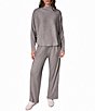 Donna Karan Brushed Ribbed Knit Mock Neck Long Sleeve Oversized Coordinating Top - Image 3