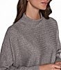 Donna Karan Brushed Ribbed Knit Mock Neck Long Sleeve Oversized Coordinating Top - Image 4
