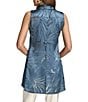 Donna Karan Burnout Sleeveless Button Front Tunic, Color:Tide Navy - Image 2