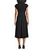 Donna Karan Cap Sleeve A-Line Self-Tie Midi Dress - Image 2
