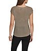 Donna Karan Cap Sleeve Metallic Knit Sweater - Image 2