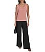 Donna Karan Charmeuse Scoop Neck Sleeveless Layering Cami, Color:Apricot - Image 3