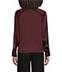 Donna Karan Charmeuse V-Neck Long Sleeve Top - Image 2