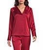 Donna Karan Charmeuse V-Neck Long Sleeve Top - Image 5