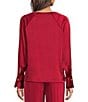 Donna Karan Charmeuse V-Neck Long Sleeve Top - Image 6