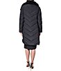 Donna Karan Chevron Pattern High Neck Down Filled Asymmetrical Zip Front Puffer - Image 2