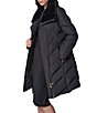 Donna Karan Chevron Pattern High Neck Down Filled Asymmetrical Zip Front Puffer - Image 3