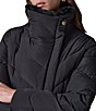 Donna Karan Chevron Pattern High Neck Down Filled Asymmetrical Zip Front Puffer - Image 5
