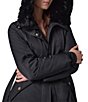 Donna Karan Chevron Pattern High Neck Down Filled Asymmetrical Zip Front Puffer - Image 6