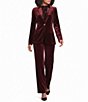 Donna Karan Classic Button Front Velvet Pants - Image 3