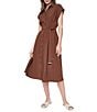Donna Karan Collared Button Front Shirt Dress - Image 3