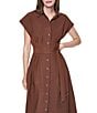 Donna Karan Collared Button Front Shirt Dress - Image 4