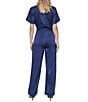Donna Karan Collared Short Sleeve Button Font Tie Belt Jumpsuit - Image 2