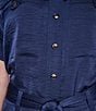 Donna Karan Collared Short Sleeve Button Font Tie Belt Jumpsuit - Image 4