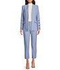 Donna Karan Collarless Button Hardware 1-Button Jacket, Color:Tempest - Image 4