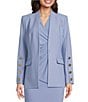 Donna Karan Collarless Button Hardware 1-Button Jacket - Image 1
