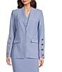 Donna Karan Collarless Button Hardware 1-Button Jacket - Image 3