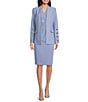Donna Karan Collarless Button Hardware 1-Button Jacket - Image 4