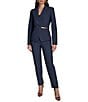 Donna Karan Collarless Gold Bar Hardware Snap Front Jacket, Color:Nightfall - Image 3