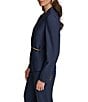 Donna Karan Collarless Gold Bar Hardware Snap Front Jacket, Color:Nightfall - Image 4
