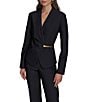 Donna Karan Collarless Wrap Hardware Jacket - Image 1