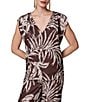 Donna Karan Coordinating Cotton Sateen V-Neck Ruched Extended Shoulder Top - Image 1