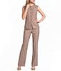 Donna Karan Coordinating Melange Basket Weave Mid Rise Straight Leg Pants - Image 3