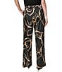 Donna Karan Coordinating Printed Satin Drawstring Wide Leg Pants - Image 2