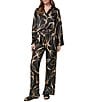 Donna Karan Coordinating Printed Satin Drawstring Wide Leg Pants - Image 3