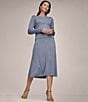 Donna Karan Coordinating Ribbed Wool Blend A-Line Midi Skirt, Color:Tempest - Image 5