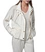 Donna Karan Coordinating Suiting Linen Blend Collared Long Sleeve Snap Front Zip Up Jacket - Image 1
