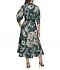 Donna Karan Cotton Sateen Floral Print Button Front Midi Dress, Color:Hudson/wea - Image 2