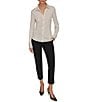 Donna Karan Cotton Stretch Sateen Button Front Shirt - Image 3
